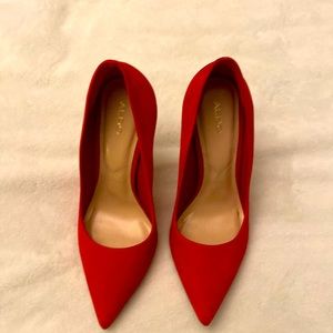ALDO Red Pumps size 6.5 heel height 4 inches.  Only worn 3 times